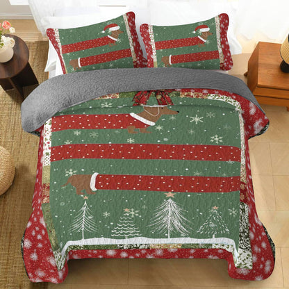 Shineful All Season Quilt 3-Piece Set Dachshund Dasher