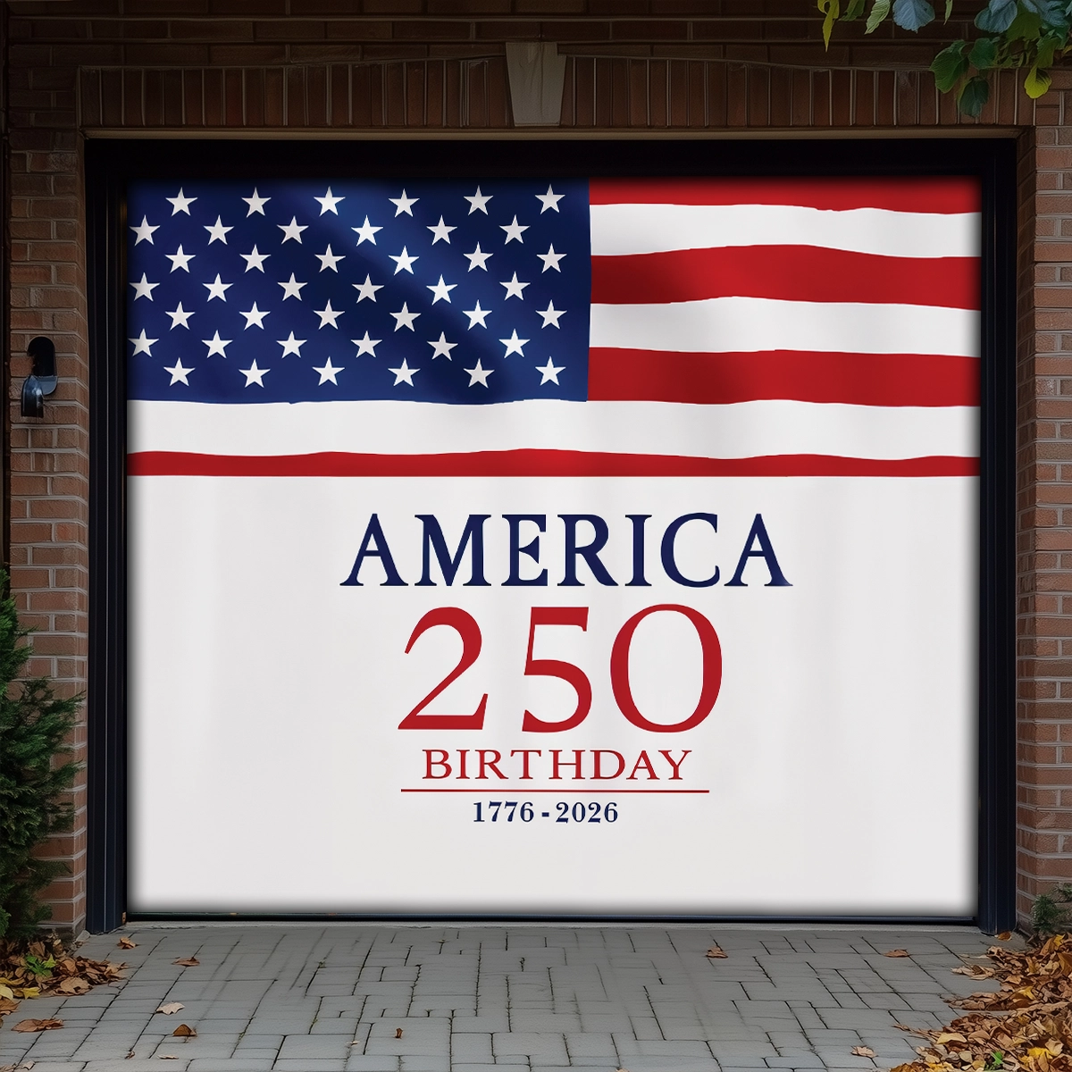 Shineful Garage Door Banner Decoration America 250th Anniversary