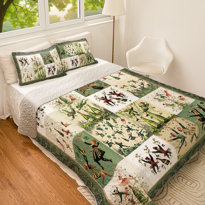Shineful All Season Quilt 3-Piece Set Wine Irish Dance Dream