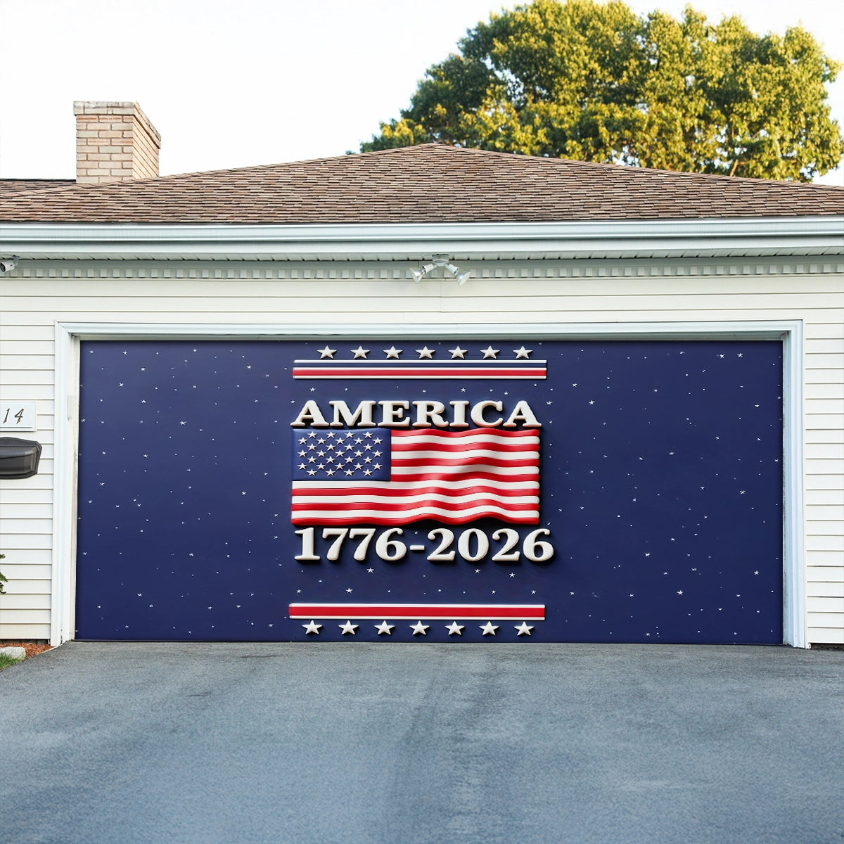 Shineful Garage Door Banner Decoration America Years of Legacy