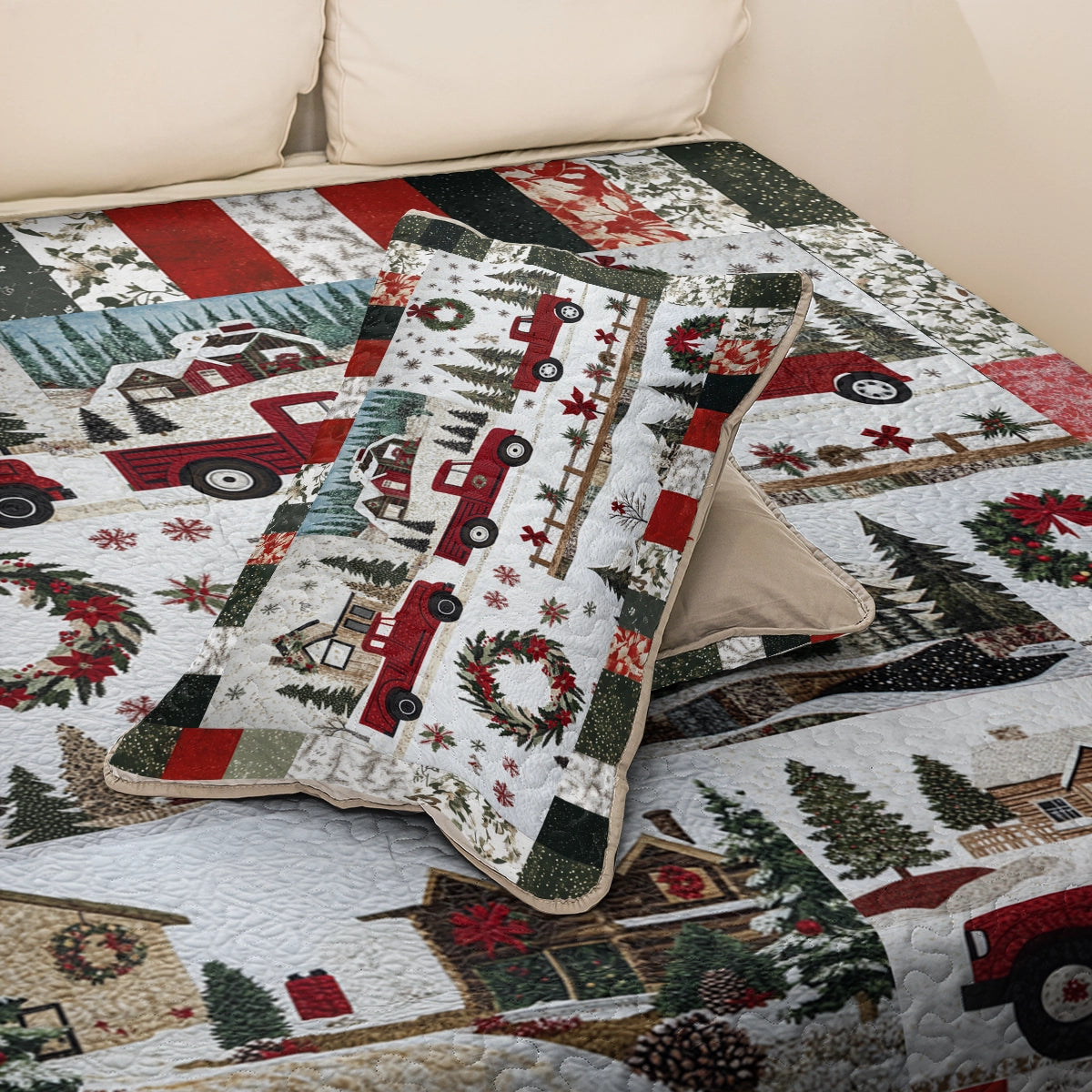 Shineful All Season Quilt 3-Piece Set Christmas Country Truck