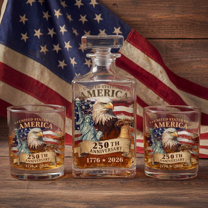 Shineful Whiskey Set American Eagle & Liberty 250th Anniversary
