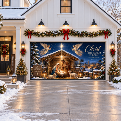 Shineful Bethlehem Star Garage Door Banner Decoration