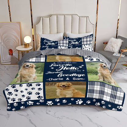 Shineful All Season Quilt 3-Piece Set Personalized Custom Photo You Were My Favorite Hello And My Hardest Goodbye