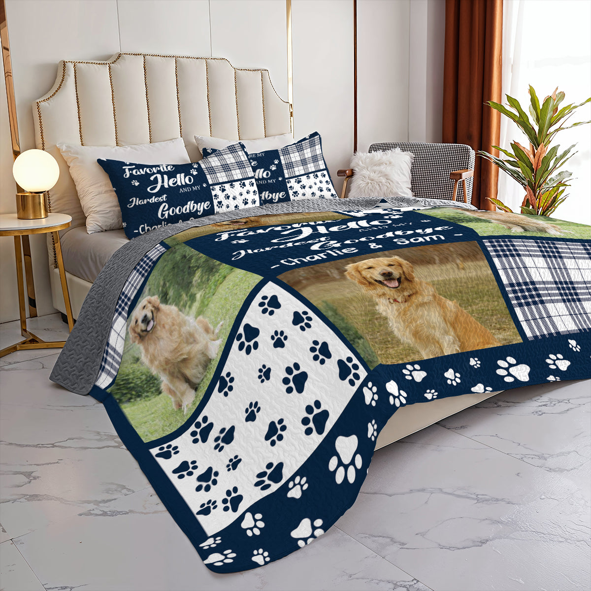 Shineful All Season Quilt 3-Piece Set Personalized Custom Photo You Were My Favorite Hello And My Hardest Goodbye
