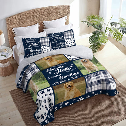 Shineful All Season Quilt 3-Piece Set Personalized Custom Photo You Were My Favorite Hello And My Hardest Goodbye
