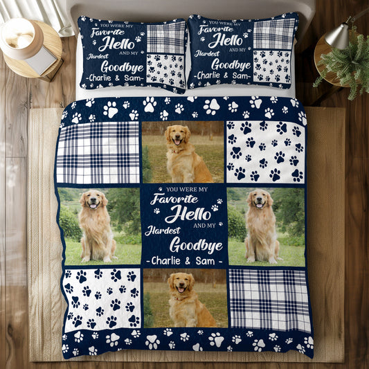 Shineful All Season Quilt 3-Piece Set Personalized Custom Photo You Were My Favorite Hello And My Hardest Goodbye