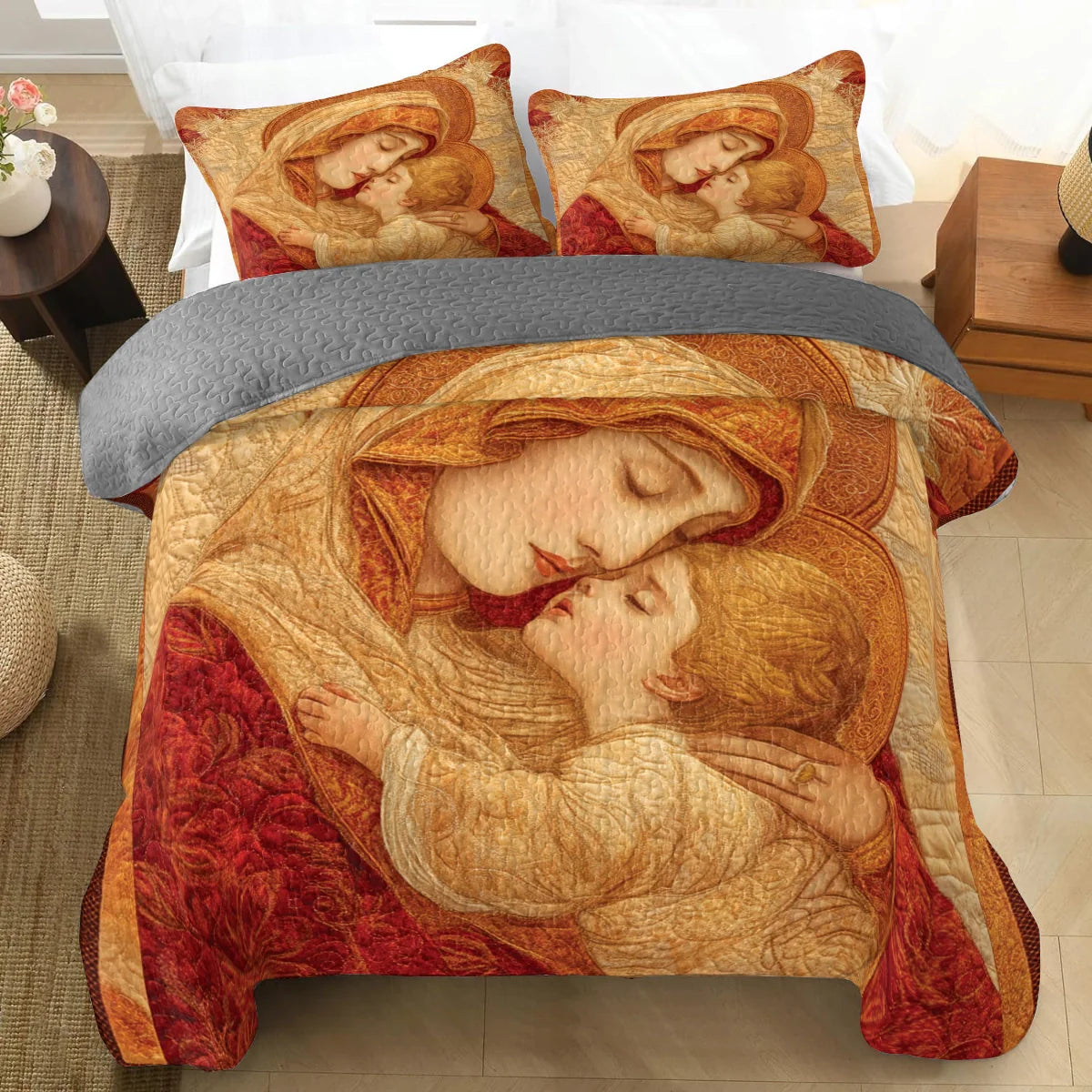 Shineful Quilt 3-Piece Set Sacred Kiss of the Mother
