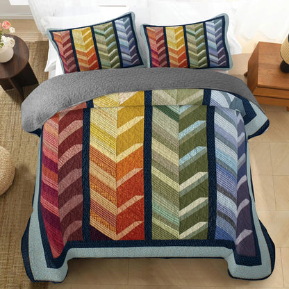 Shineful All Season Quilt 3-Piece Set Harvest Path Lines