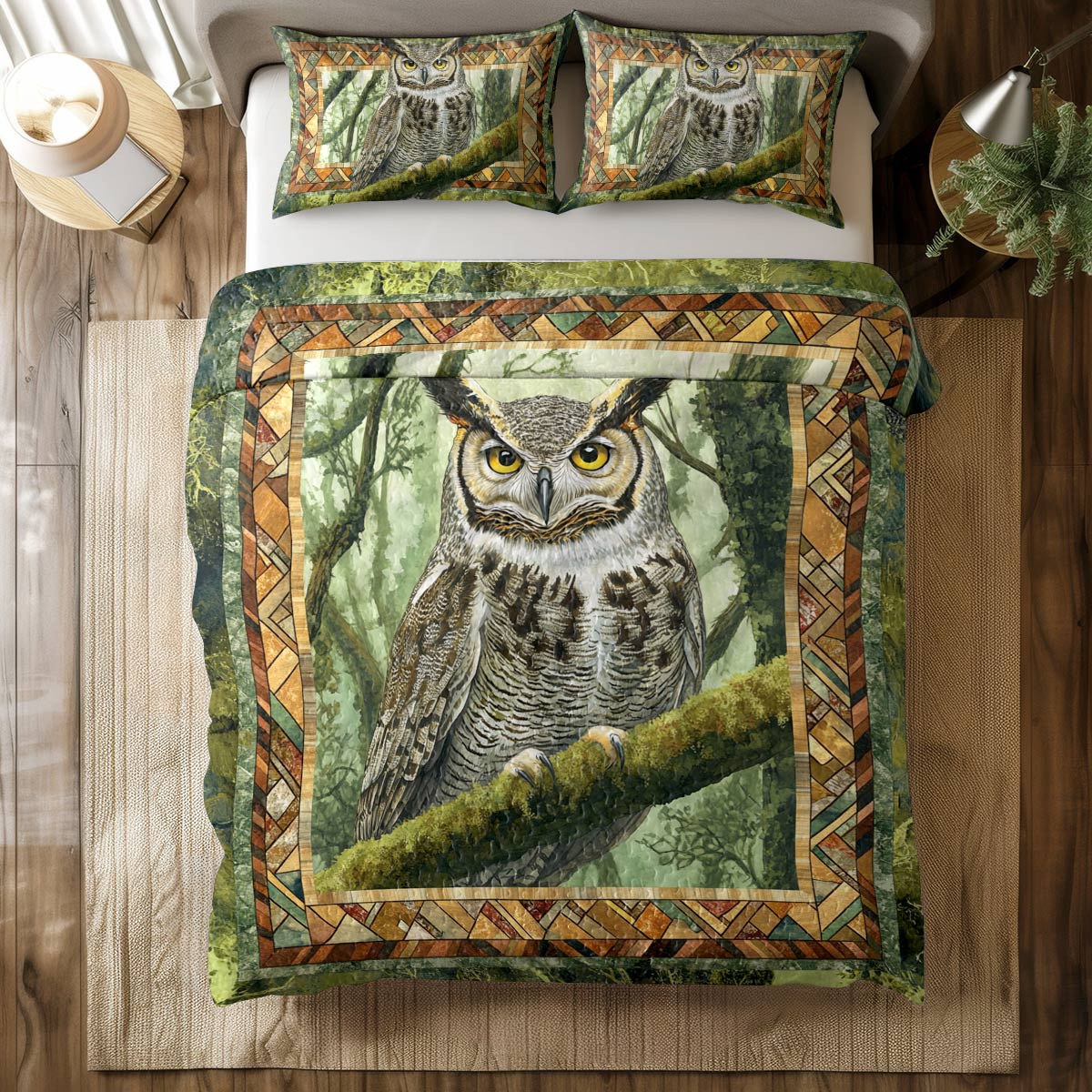 Shineful All Season Quilt 3-Piece Set Wise Owl