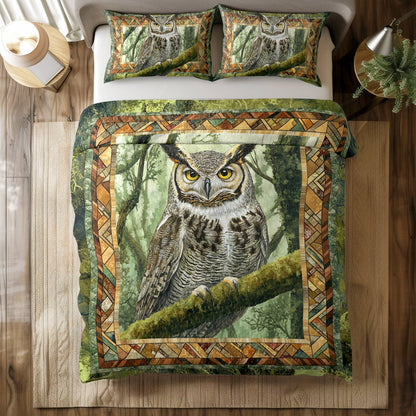 Shineful All Season Quilt 3-Piece Set Wise Owl
