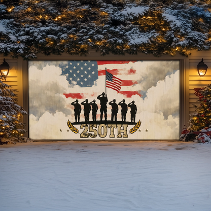 Shineful Garage Door Banner Decoration Salute to America