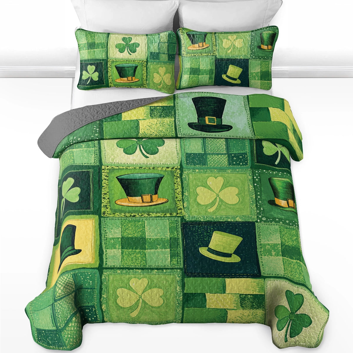 Shineful All Season Quilt 3-Piece Set - St. Paddy's Patchwork