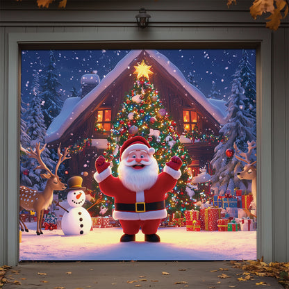 Shineful Garage Door Banner Decoration Merry Christmas Santa