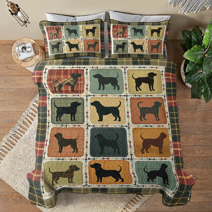 Shineful All Season Quilt 3-Piece Set Rottweiler Silhouette Cozy