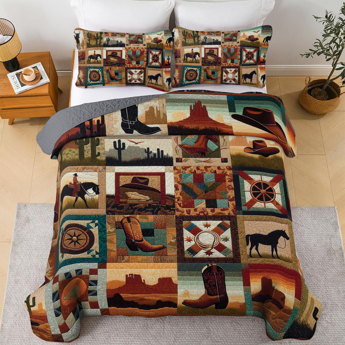 Shineful All Season Quilt 3-Piece Set - Cowboy's Dream