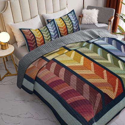 Shineful All Season Quilt 3-Piece Set Harvest Path Lines