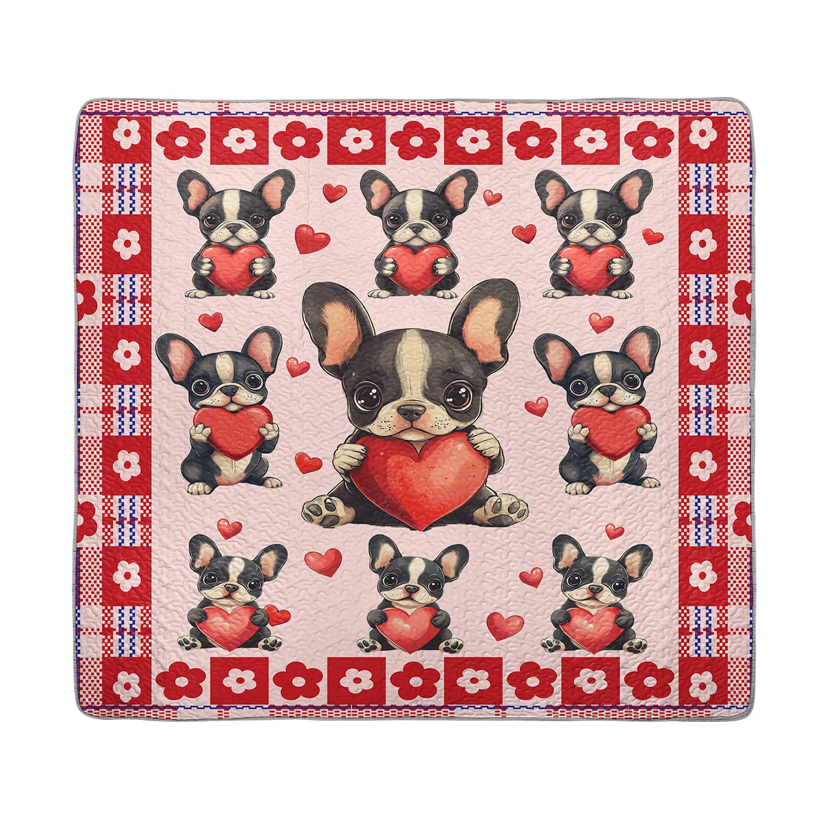 Shineful All Season Quilt 3-Piece Set - Puppy Love French Bulldog