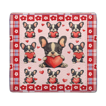 Shineful All Season Quilt 3-Piece Set - Puppy Love French Bulldog