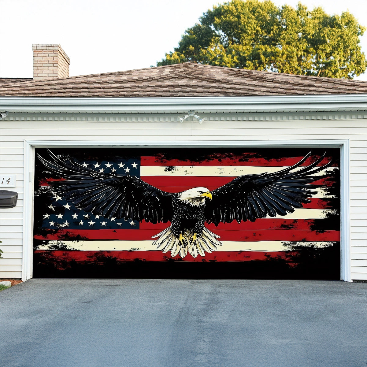 Shineful Garage Door Banner Decoration Still Flying Free