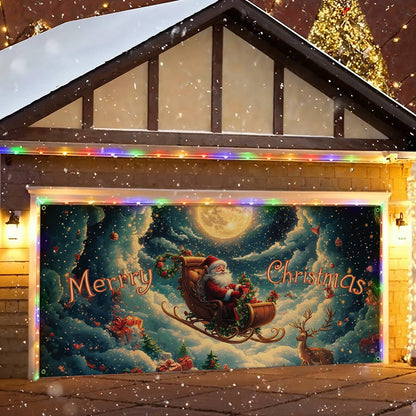 Shineful Garage Door Banner Decoration  Santa's Magical Sleigh Ride