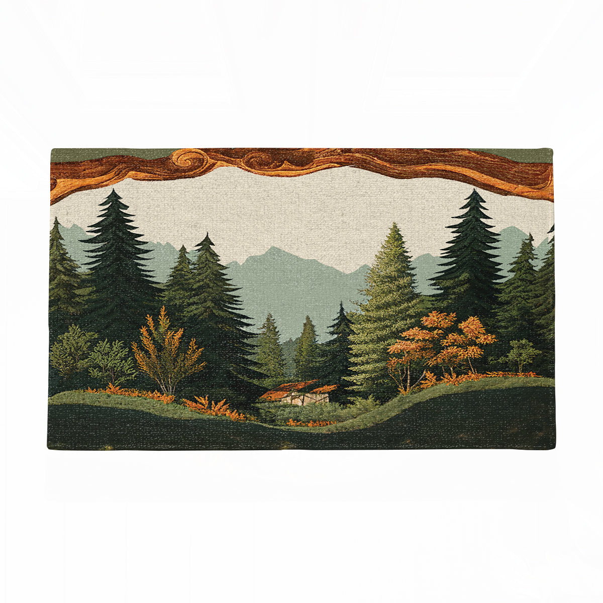 Shineful Forest Cabin Ultra-Thin Non Skid Floor Mat, Kitchen Rugs