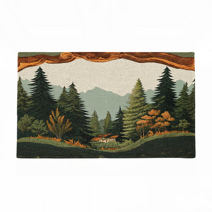 Shineful Forest Cabin Ultra-Thin Non Skid Floor Mat, Kitchen Rugs