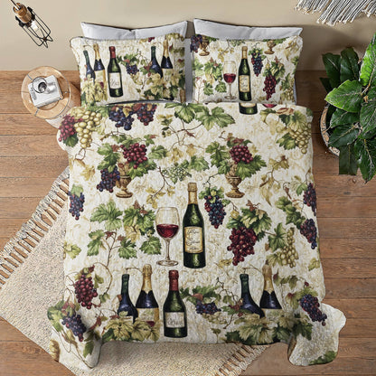 Shineful All Season Quilt 3-Piece Set Wine Dream
