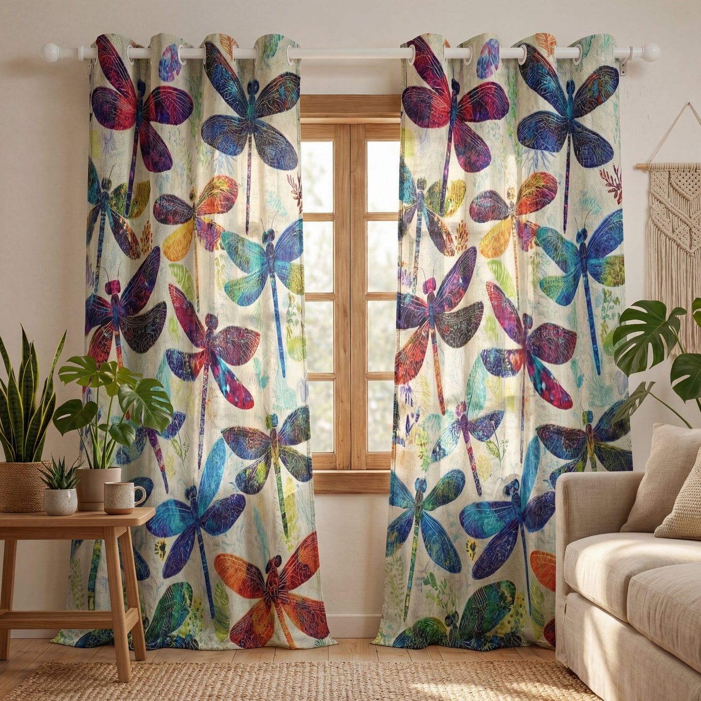 Shineful Quilted Curtain Dragonfly Mosaic