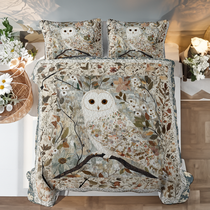 Shineful All Season Quilt 3-Piece Set Gentle Owl