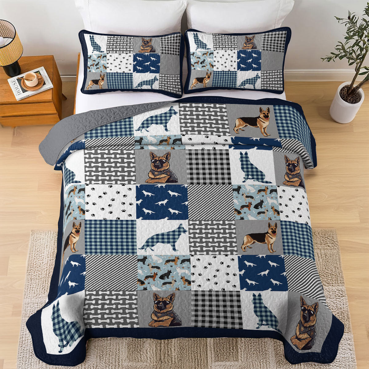 Shineful All Season Quilt 3-Piece Set Winter Woof