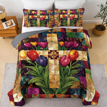 Shineful All Season Quilt 3-Piece Set Faithful Blooms