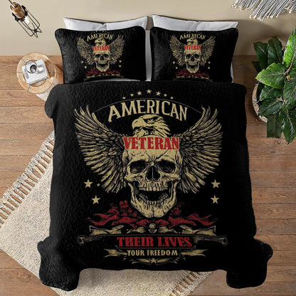 Shineful All Season Quilt 3-Piece Set American Veteran Sacrifices