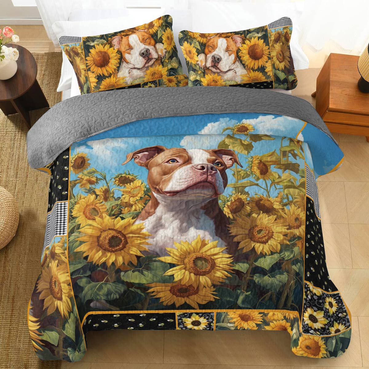 Shineful All Season Quilt 3-Piece Set Pitbull Sunshine