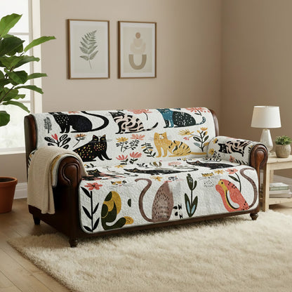 Shineful Sofa Cover Set Botanical Cat Bliss