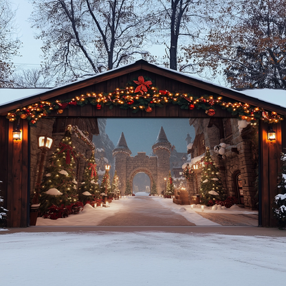 Shineful Garage Door Banner Decoration Christmas Castle Gateway