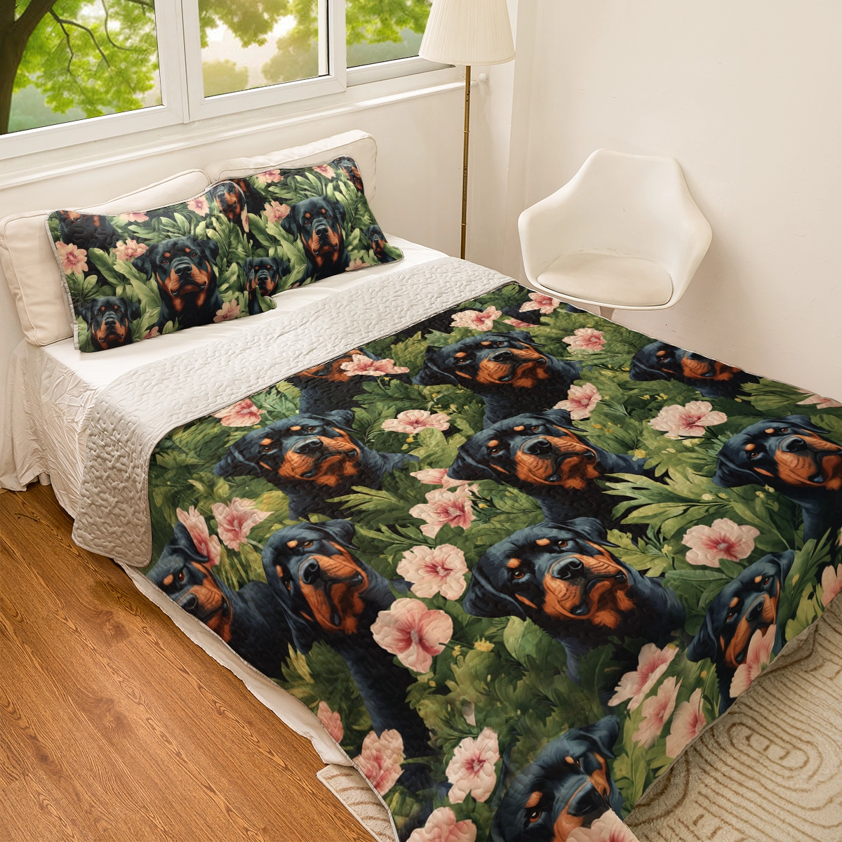 Shineful All Season Quilt 3-Piece Set - Rottweiler Guardian