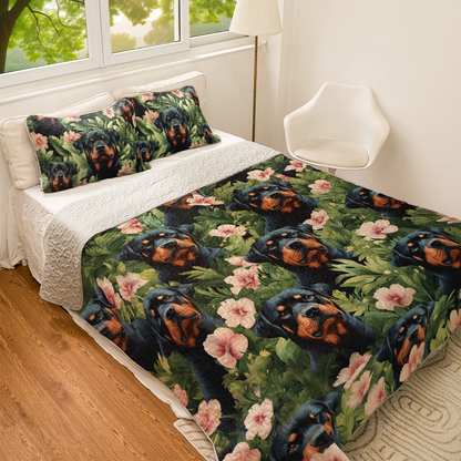 Shineful All Season Quilt 3-Piece Set - Rottweiler Guardian