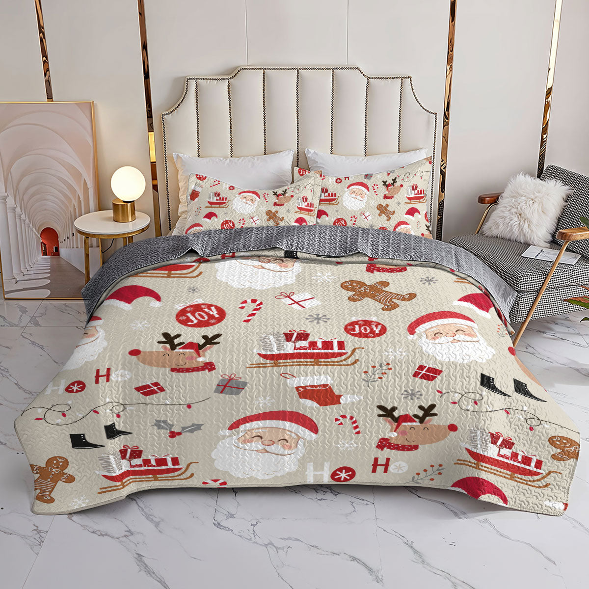 Shineful All Season Quilt 3-Piece Set Christmas Joy