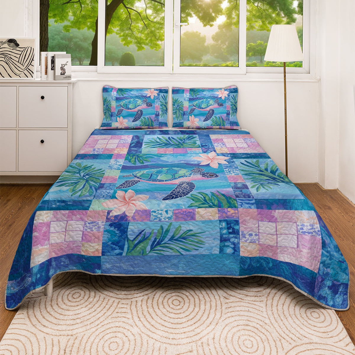 Shineful All Season Quilt 3-Piece Set Sea Turtle Dreams