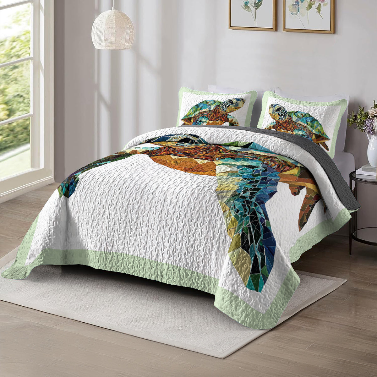 Shineful All Season Quilt 3-Piece Set Turtle Mosaic