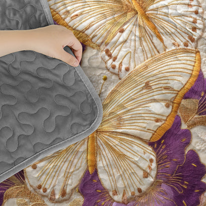 Shineful Quilt 3-Piece Set Golden Wings of Serenity