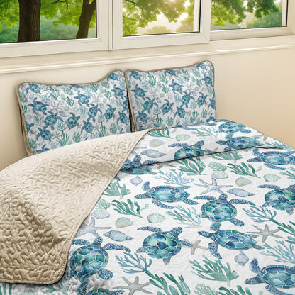 Shineful All Season Quilt 3-Piece Set Under the Sea