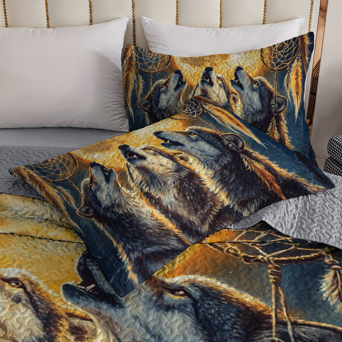 Shineful All Season Quilt 3-Piece Set - Wolf