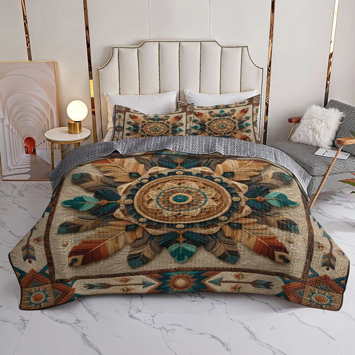Shineful All Season Quilt 3-Piece Set Sacred Mandala
