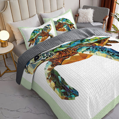Shineful All Season Quilt 3-Piece Set Turtle Mosaic