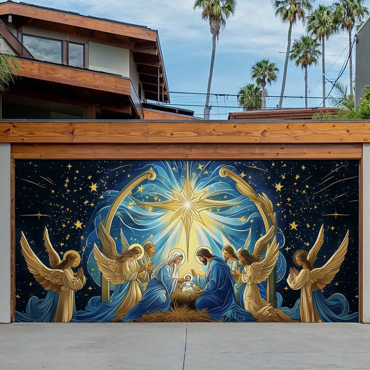 Shineful Garage Door Banner Decoration Sacred Moment