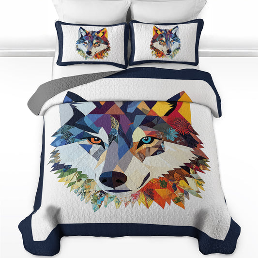 Shineful All Season Quilt 3-Piece Set - Wild Spirit Wolf