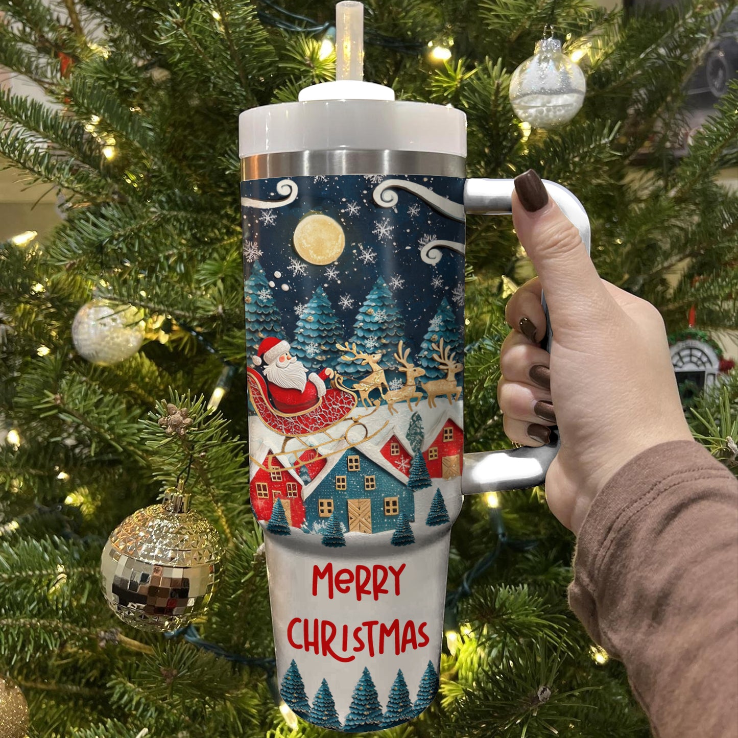 Shineful Tumbler Joyful Christmas Santa