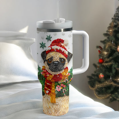 Shineful Glossy Tumbler Puggy Christmas